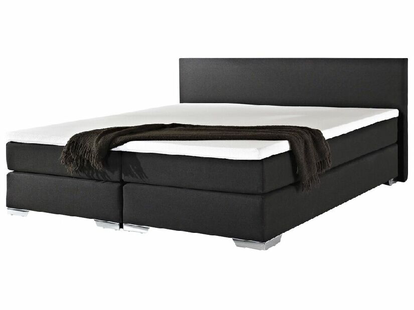 Manželská posteľ Boxspring 180 cm PREMIER (s matracmi) (čierna)