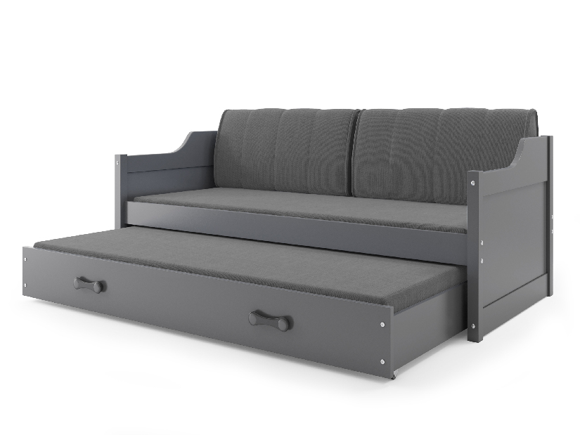 Széthúzható ágy 90 x 200 cm Dimar (grafit + grafit) (ágyrácsokkal és tárolóhellyel)