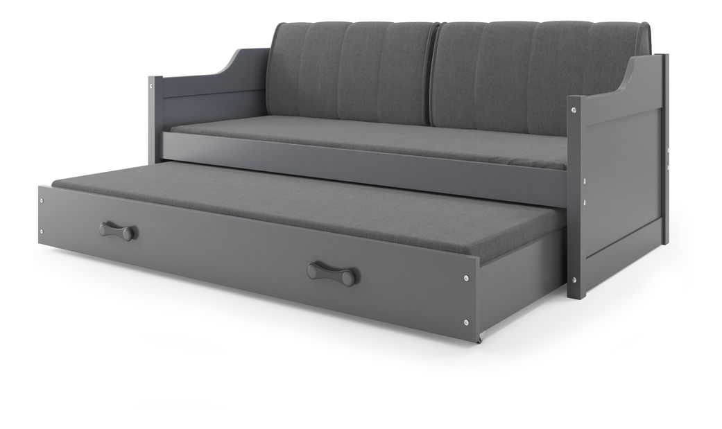 Széthúzható ágy 80 x 190 cm Dimar (grafit + grafit) (ágyrácsokkal és tárolóhellyel)