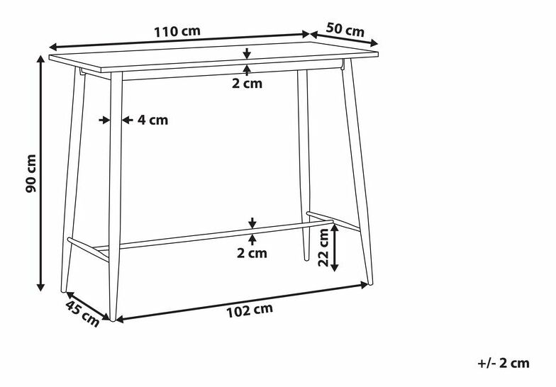 Barový stôl CHAVIO (biela) (pre 4 osoby)