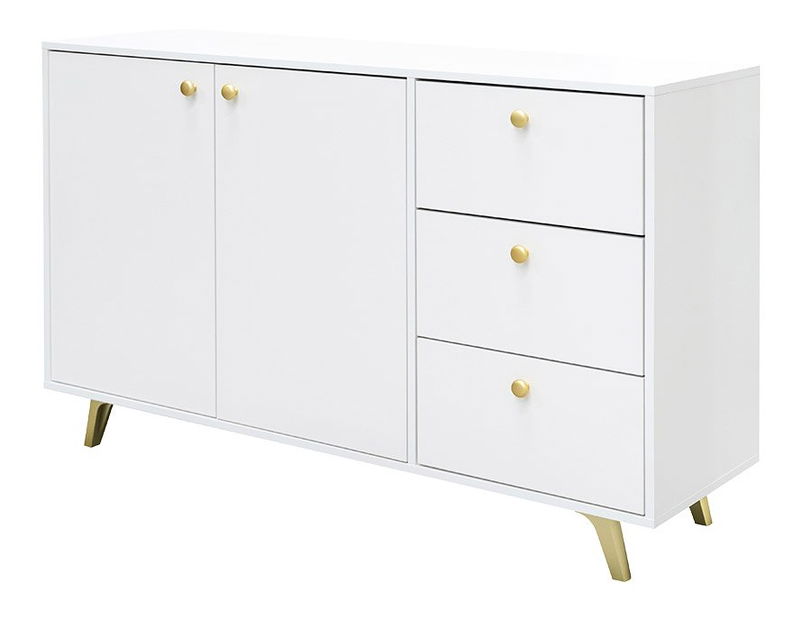Komoda Astradon 2D3S (biela + zlatá) 