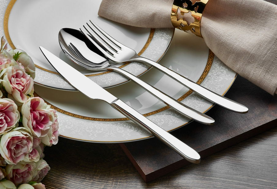 Sada príborov (24 ks.) Edge (strieborná) *výpredaj