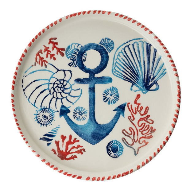 Raňajková súprava (14 Pieces) Kashmere (biela + modrá + červená)