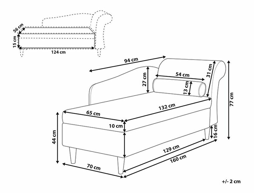 Sofa LUISSIANA (tekstil) (crna) (D)