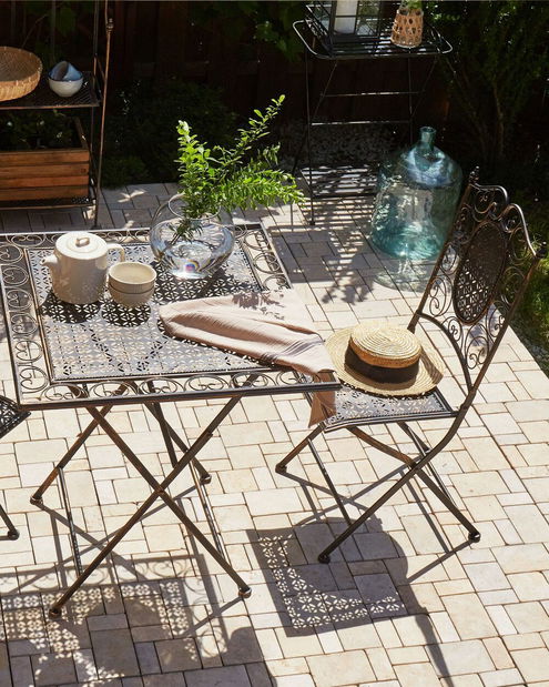 Set 2 buc. scaune de grădină Beatriz (negru)