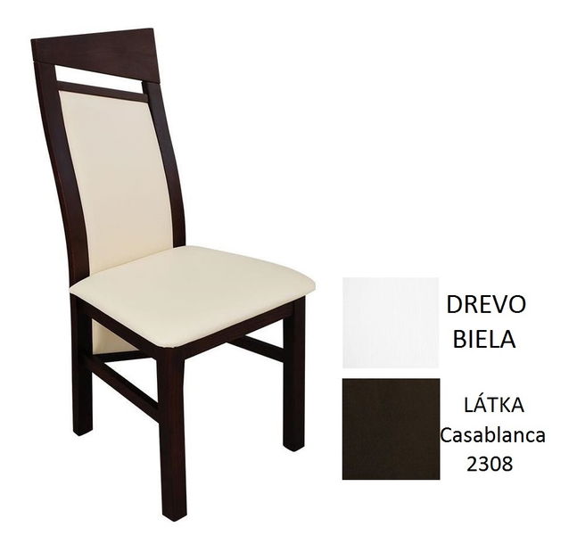 Jedálenská stolička JK61 (biela + hnedá) *výpredaj