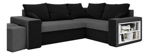 Rohová sedacia súprava Dawn P (čierna + tmavosivá) (P)