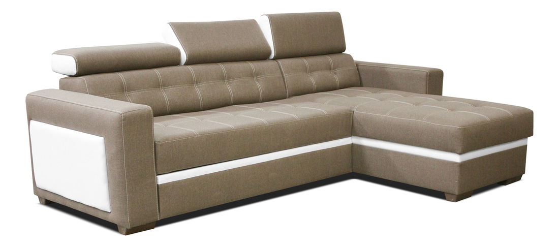 Rohová sedačka Felix (hnedá + biela) (P)