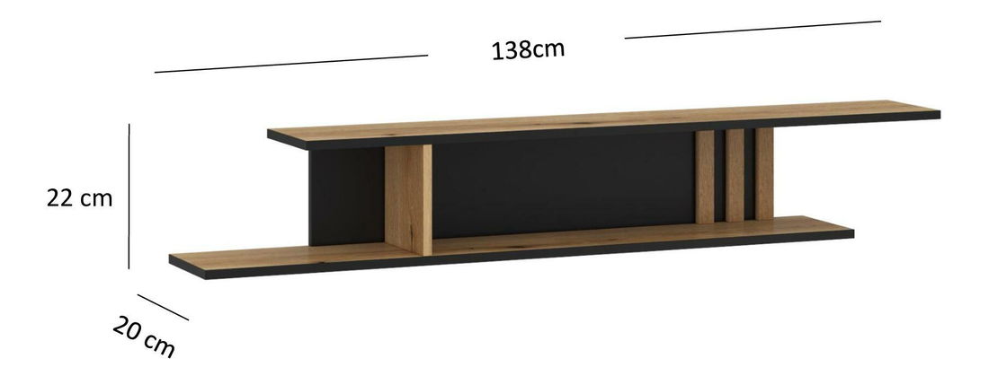 Raft de perete Hemos (stejar evoke) 