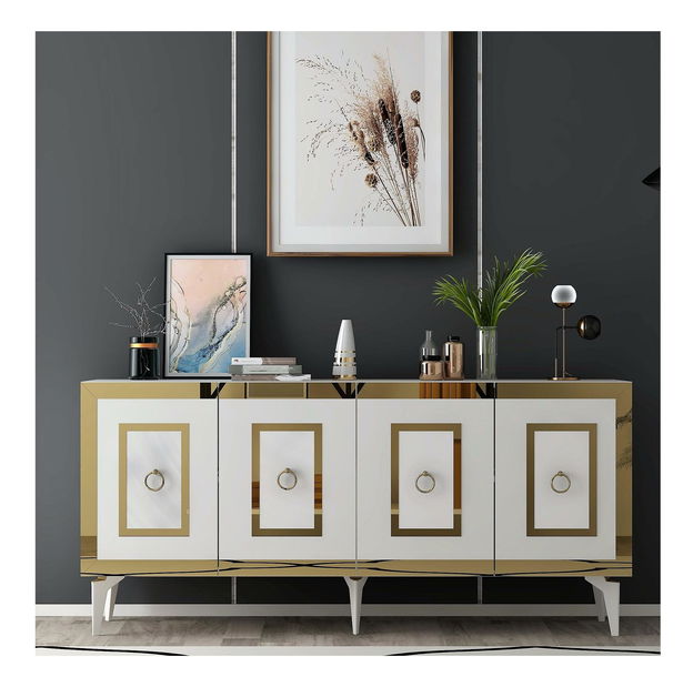 Dulap Pemava 1 (alb + auriu) 