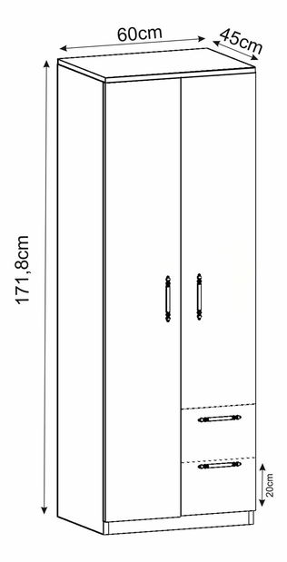 Dulap de haine Vesperado (alb)