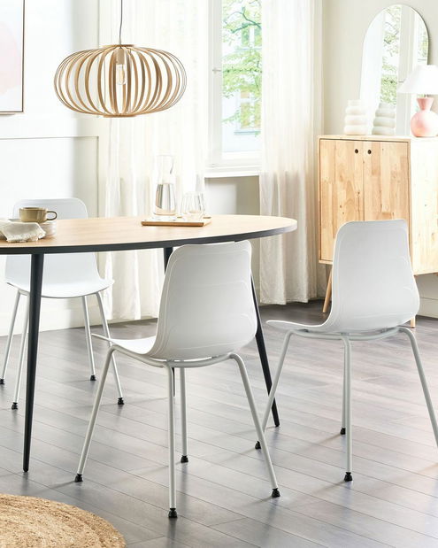 Set 2 buc scaune de sufragerie Looza (alb)