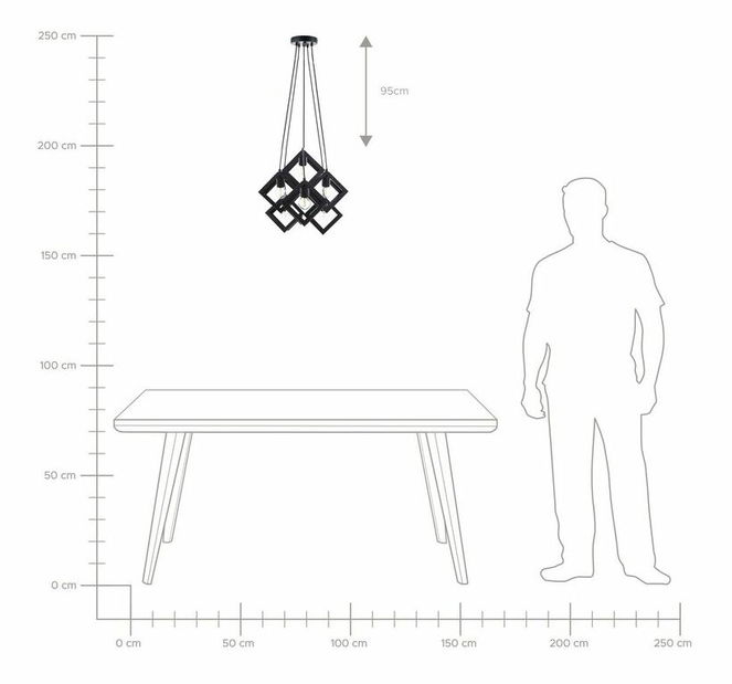 Závesná lampa Cambe (čierna)