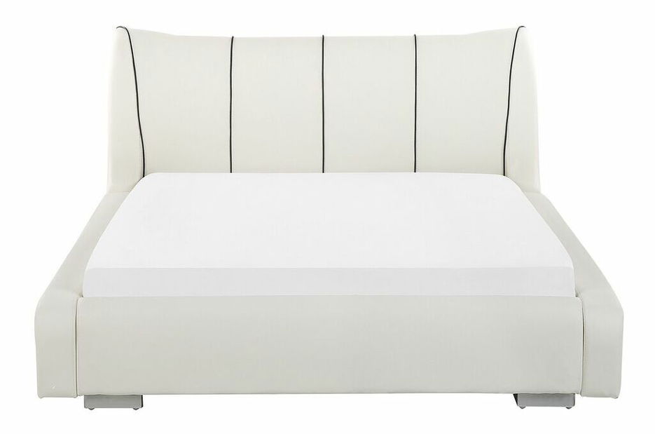 Pat matrimonial cu apă 140 cm Nanty (piele albă)