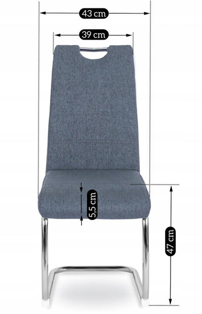 Jedálenská stolička Lesione (sivá)