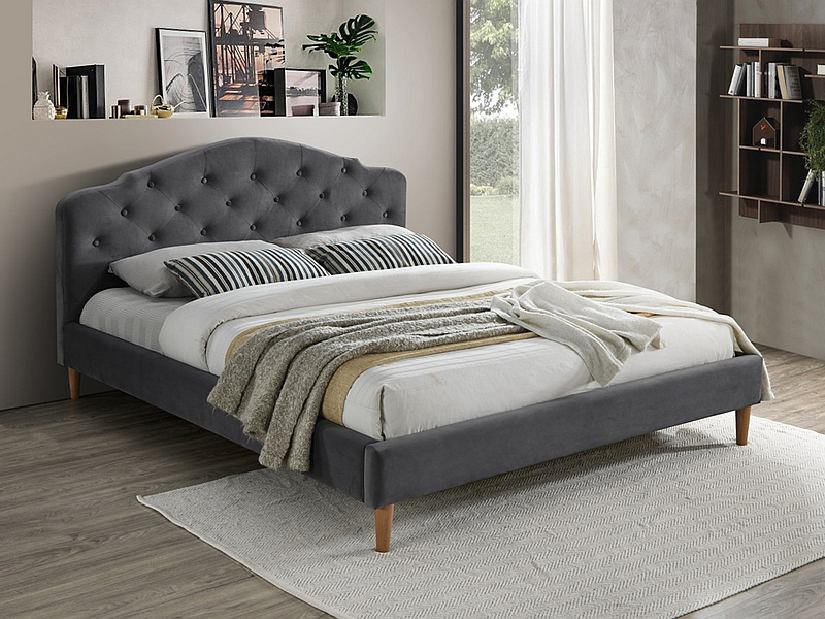 Manželská posteľ 160x200 cm Cheesy (sivá) (bez matraca)