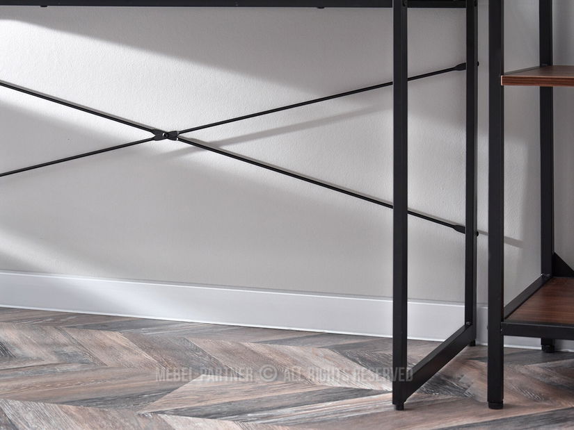 Masă PC Nills (nuc închis + negru)