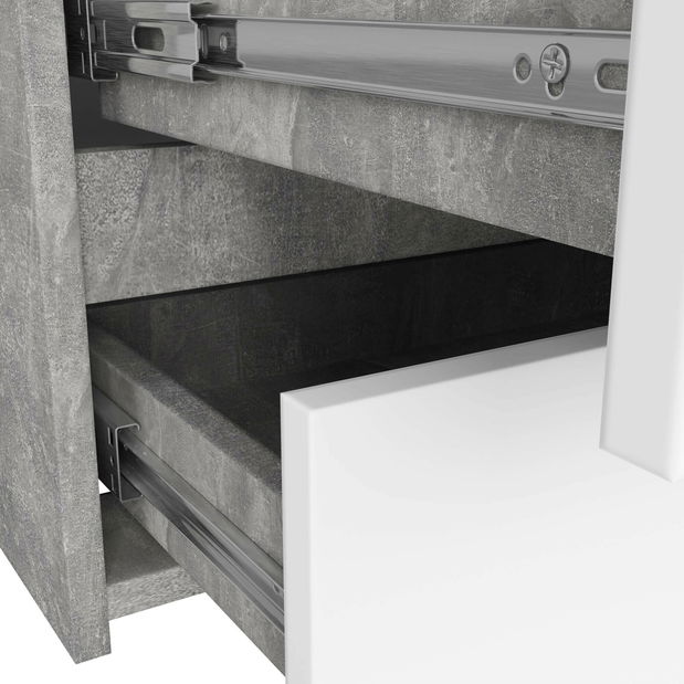 Comodă Crueldad (beton + alb)