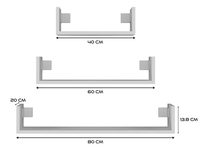 Set 3buc. rafturi de perete Manipular 1 (alb)