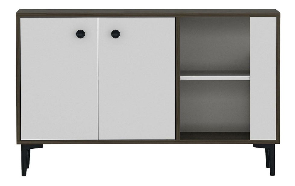 Konzolový stolík Samove 2 (orech + biela) 