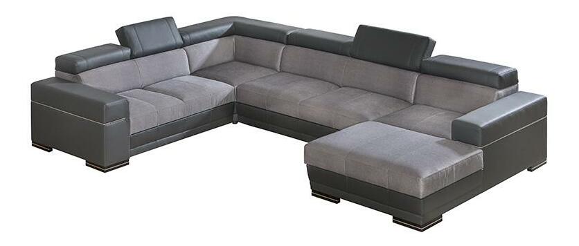 Rohová sedačka U Pyrus 4 (sivá + čierna) (P)