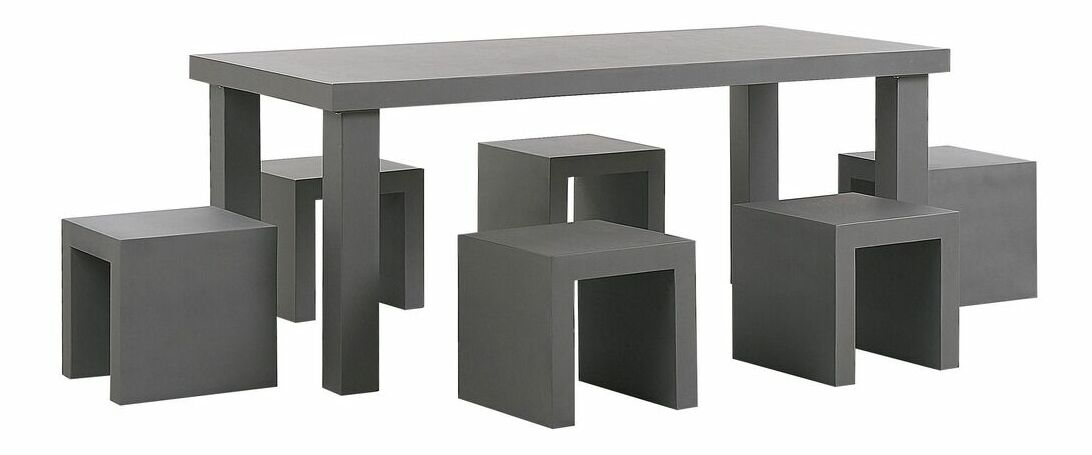 Záhradný set TONUTO (sivá) (6 stoličiek) (pre 6 osôb)