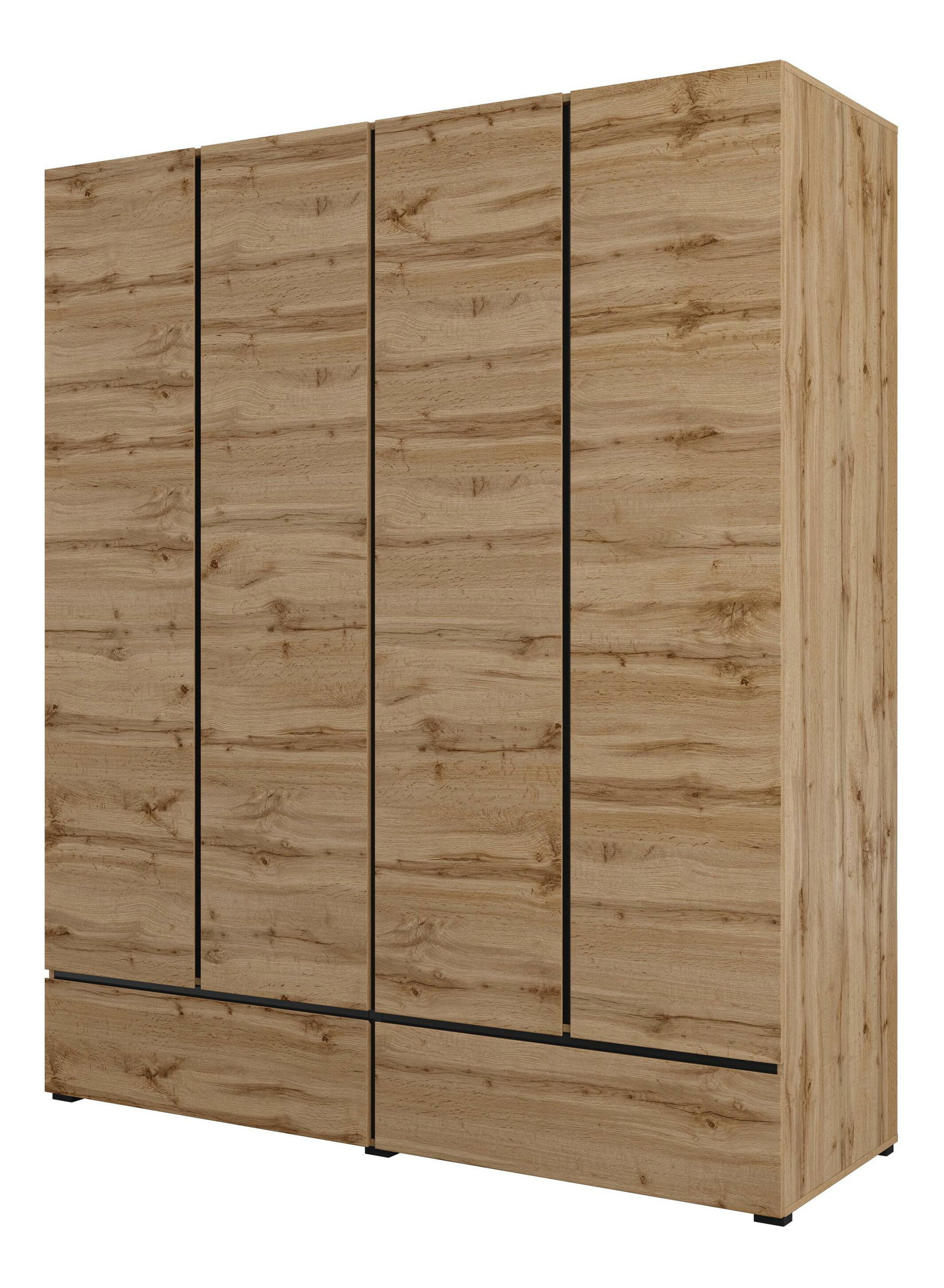 Dulap de haine Crossroad S20 (stejar wotan + negru)