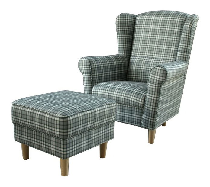 Kreslo s taburetkou Astrid kocka