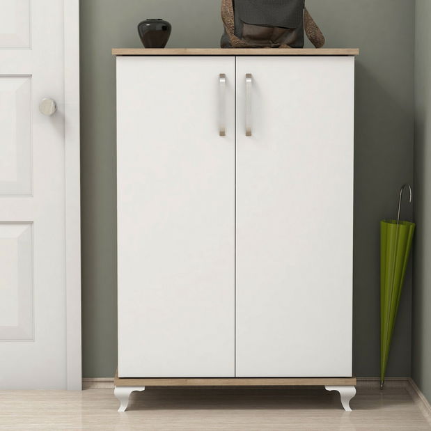 Cipőtároló Asana (dió + fehér) *bazár