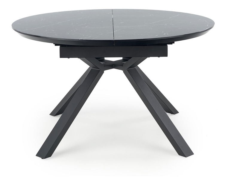 Jedálenský stôl Vengir (čierny mramor + čierna) (pre 4 až 8 osôb)