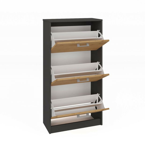 Botník (skrinka na topánky) Permanente 1 (antracit + dub artisan)