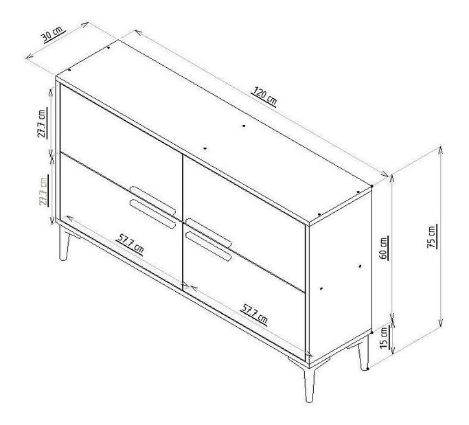 Masă TV/Dulap Kipobu (Nuc) 