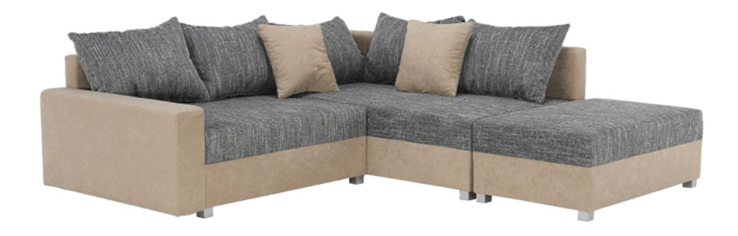 Rohová sedačka Idium New béžová + sivá (s taburetkou) (P)