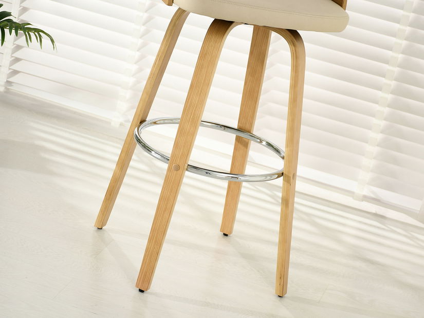 Barová stolička CH38 (krémová + dub)