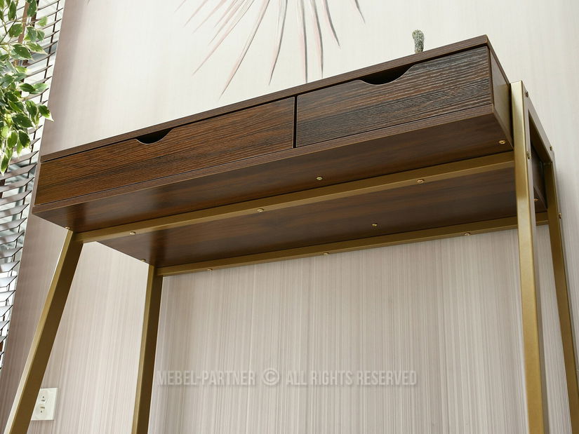 PC asztal Land (dió + arany)