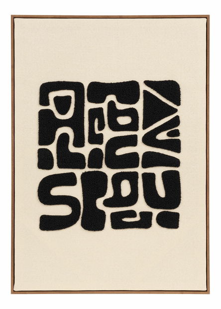 Nástenná dekorácia s prešívanými niťami Tranora (čierna + hnedá)