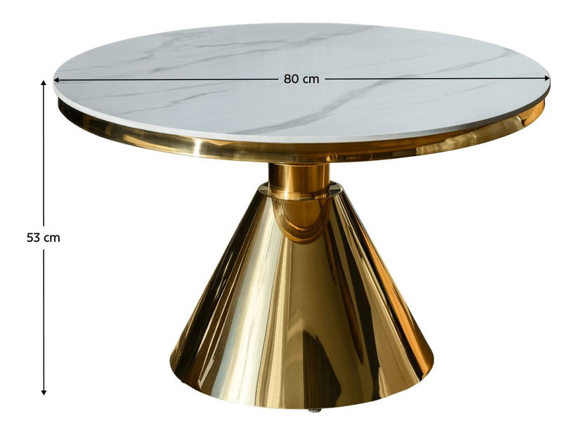 Măsuță cafea Greys 2 (auriu + marmură albă)