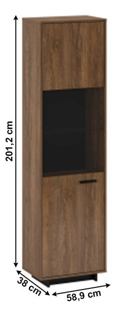 Vitrin Diram A1 (bolzano tölgy + fekete) (B)