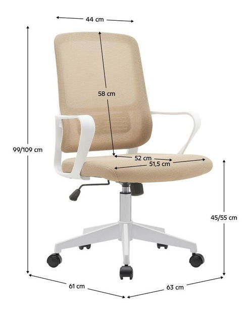 Fotoliu birou Salomi 1 (bej + alb)