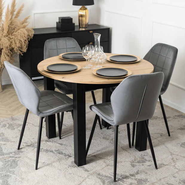 Blagovaonska stolica Inolvidable (siva + crna) 