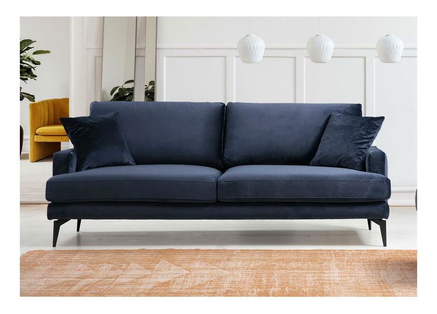 Pohovka trojsedačka Papirolla (námornícka modrá + čierna)