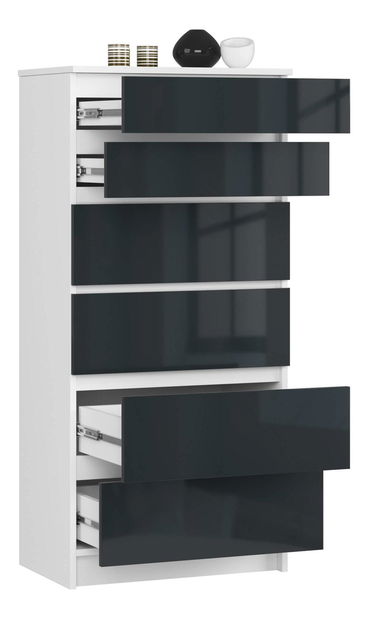 Komód Kalista III (fényes grafit)