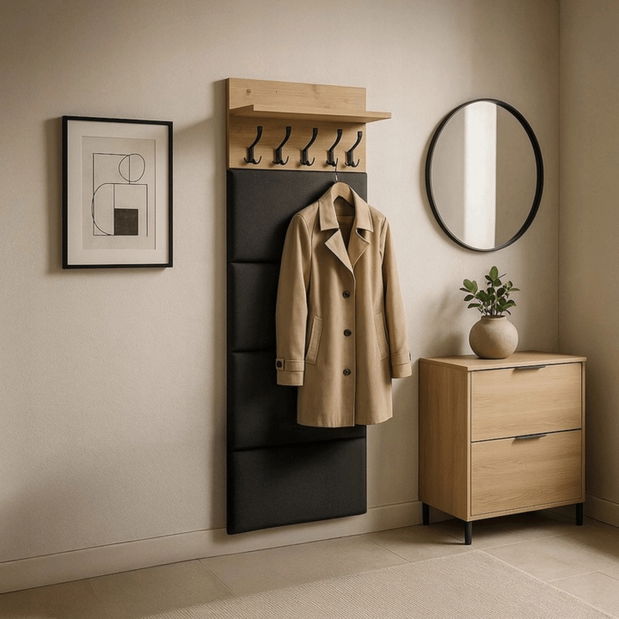 Vešiakový panel Vendeta (dub artisan + grafit) 