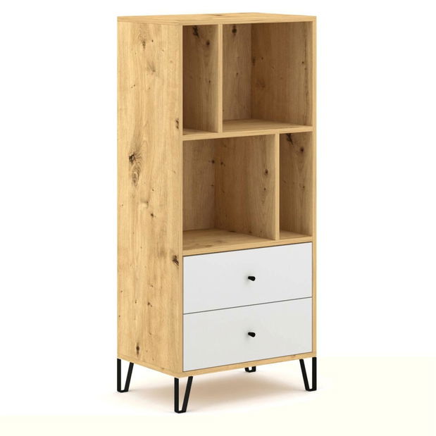 Regál Baiano (dub artisan + biela) 