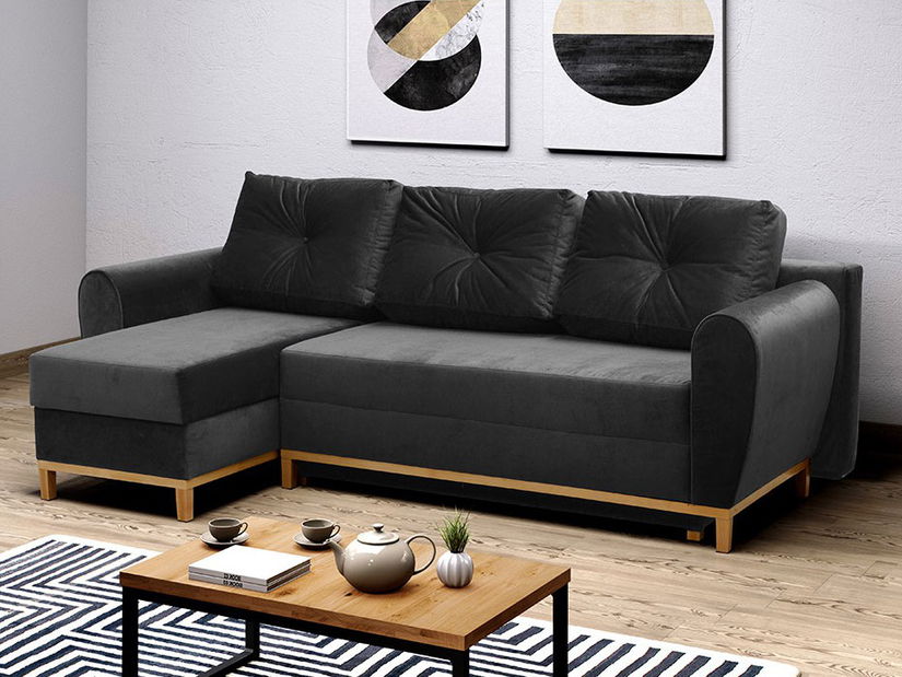 Rohová sedačka Pruvine (sivá) (L)