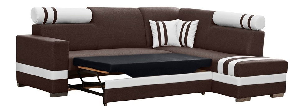 Kutna garnitura- Reinaldo (tamnosmeđa + crna) (L)