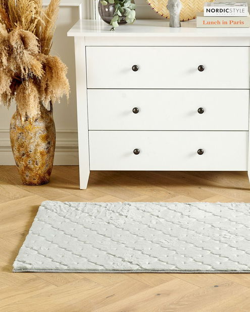 Koberec z umelej kožušiny 80 x 150 cm Gharry (svetlosivá)