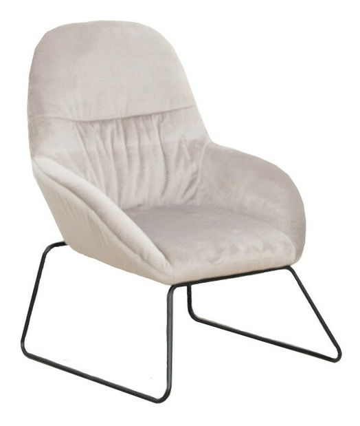 Relaxačné kreslo Marigold (sivá + čierny kov)