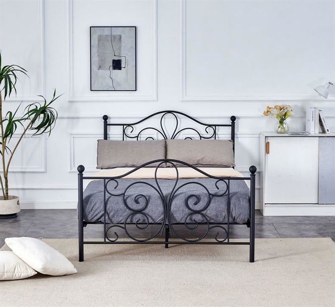 Manželská posteľ 140 cm Patience 140 (s úložným priestorom) (bez matraca) (čierna)