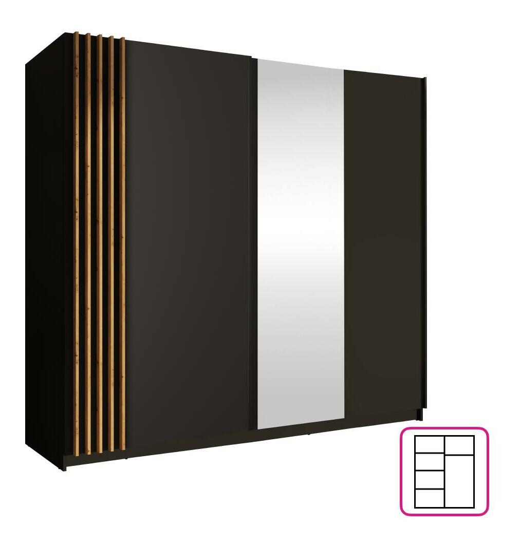 Szekrény Bogota 2 (fekete + artisan tölgy)